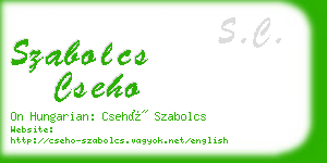 szabolcs cseho business card